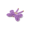 Glass Seed Beaded Bowknot Pendants PALLOY-MZ01055-5