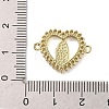 Religion Brass Micro Pave Clear Cubic Zirconia Connector Charms KK-H466-10G-01-3