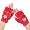 PU Leather Fingerless Gloves AJEW-CL0003-67A-1