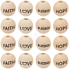 40Pcs 4 Styles Schima Wood European Beads WOOD-PA0001-44-7