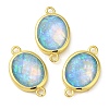 Synthetic Opal Connector Charms KK-S370-03G-03-1