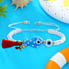 Cotton Tassel & 304 Stainless Steel Charm Bracelets AF1826-3
