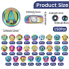 104Pcs Flat Round with Letter Electroplated Glass Beads GLAA-PA0001-81-2