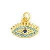 Real 18K Gold Plated Rack Plating Brass Micro Pave Cubic Zirconia Pendants Charms KK-S396-01C-1