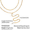Elegant 304 Stainless Steel Y-Shape Imitation Pearl Tassel Twisted Chain Double Layer Necklaces for Women OT4111-4-1