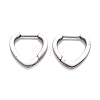 304 Stainless Steel Heart Huggie Hoop Earrings STAS-H156-15P-2
