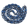 Frosted Electroplate Glass Beads Strands EGLA-S195-03C-3