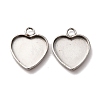 304 Stainless Steel Pendant Cabochon Settings STAS-D379-09A-P-1