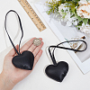 PU Leather Heart Pendant Decorations HJEW-CL0001-12B-3