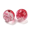 Transparent Spray Painting Crackle Glass Beads GLAA-L046-01B-15-2