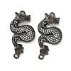 Brass Micro Pave Cubic Zirconia Links Connectors ZIRC-G157-46B-1