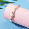 Ocean Dyed Synthetic Turquoise Turtle & Natural Flower Amazonite Round Beaded Anklets AJEW-TA00063-6