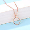 925 Sterling Silver Circle Pendant with Mozambique Diamond Fashion Women's Necklaces HI8884-1