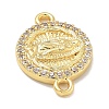 Rack Plating Brass Micro Pave Clear Cubic Zirconia Religion Virgin Mary Connector Charms KK-L224-094G-05-2