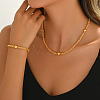 Brass Round Bead Necklaces & Bracelets Set for Women QP2137-3