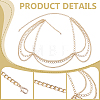 Aluminium Twisted Chain Multilayer Tassel Shoulder Body Chains for Women AJEW-WH0077-139G-3