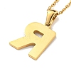 Ion Plating(IP) Initial Letter 304 Stainless Steel Pendant Necklaces NJEW-M199-01G-R-2