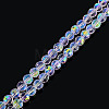 1 Strand Electroplate Transparent Glass Beads Strands EGLA-TADJ0001-15G-3