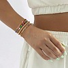4Pcs 4 Styles 304 Paperclip Chain Bracelets & Brass Round Beads Stretch Bracelets & Natural Mixed Gemstone Round Beads Stretch Bracelets Set for Women AS2287-1-1