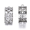 Brass Inlaid Clear Cubic Zirconia Pendants ZIRC-S069-002P-2