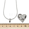 304 Stainless Steel Micro Pave Clear Cubic Zirconia Butterfly Heart Pendant Pet Urn Ashes Necklaces LS-NJEW-S455-10P-6
