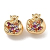 Brass Micro Pave Clear Cubic Zirconia Charms KK-U037-12G-02-1