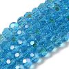 Electroplate Transparent Glass Beads Strands EGLA-A035-T6mm-L08-1