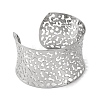 Hollow Wide 304 Stainless Steel Cuff Bangles for Women BJEW-B104-25G-2