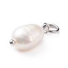 Grade B Natural Cultured Freshwater Pearl Charms X-PALLOY-JF01497-02-3