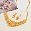 Middle Eastern Bride Brass Flower Necklace & Stud Earrings Sets for Women SX1464-1