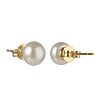 Natural Pearl Rondelle Stud Earrings EJEW-JE04585-03-3