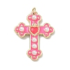 Brass Enamel with ABS Plastic Imitation Pearl Pendants LS-KK-Z153-16G-04-1