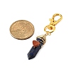 Natural Gemstone Pointed Cone Pendant Decorations HJEW-JM02990-02-3