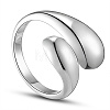 SHEGRACE Rhodium Plated 925 Sterling Silver Cuff Rings JR785A-1