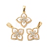 Natural Shell & Clear Cubic Zirconia Pendants KK-G553-13G-1