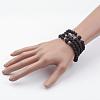 Natural Lava Rock Beaded Wrap Bracelets BJEW-JB02582-5