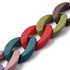 Spray Painted Acrylic Curb Chain for DIY Keychains HJEW-JM00400-05-2