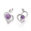 Natural Amethyst Pendants G-L512-O15-2
