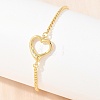 Brass Heart Link Bracelets for Women KK-CBA68DA-02-3