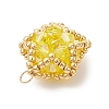 Glass Seed Beaded Star Pendants PALLOY-MZ01083-03-4
