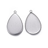 Tarnish Resistant 304 Stainless Steel Pendant Cabochon Settings X-STAS-P236-42P-2