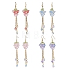 Transparent Two Tone Spray Painted Glass & Acrylic Dangle Earrings EJEW-JE06923-2