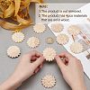 12Pcs Flower Rubber Wooden Carved Decor Applique WOOD-FH0001-77-4