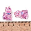 Transparent Resin Bowknot Kitten Decoden Cabochons RESI-M045-07B-3