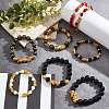 8Pcs 8 Styles Resin Imitation Gemstone & Alloy Pixiu Beaded Stretch Bracelets Set BJEW-AN0001-41-5