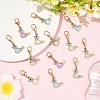 20Pcs Alloy K5 Glass Bird Pendant Decorations HJEW-YW00257-4