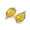 Natural Jade Faceted Teardrop Connector Charms G-B081-03G-07-2