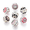 Round Brass Enamel Beads KK-Q080-01A-S-1