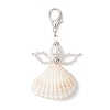 Angel Clam Shell Pendant Decoration HJEW-MZ00246-02-3