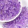 Spray Painted with Glitter Powder Glass Seed Beads SEED-T007-09B-3